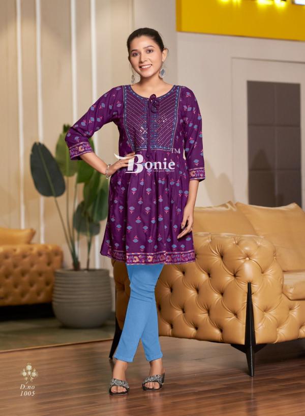 Bonie Nikki Rayon Printed Short Kurti Collection